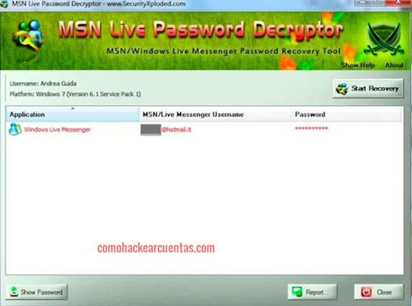 windows live passwords decryptor
